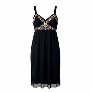 NWTGS VINTAGE Y2K Sue Wong Black Soutache BEADED Embroidered Dress SZ 8